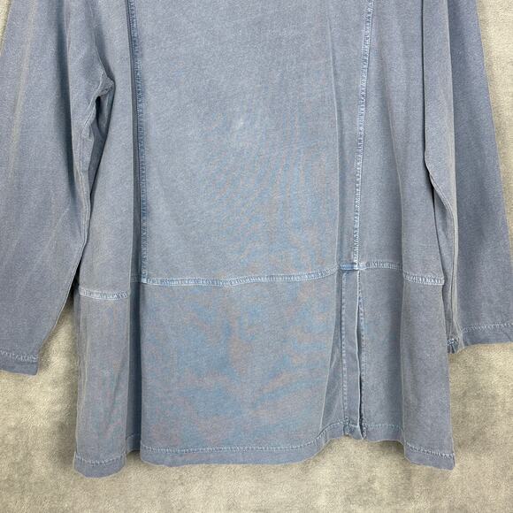 J Jill Purejill Top Womens Extra Large Blue Organically Grown Cotton Lagenlook - Picture 3 of 12